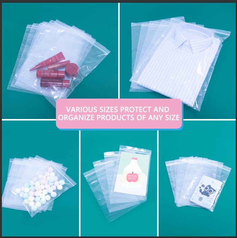 iMailer - 1000 Pcs- 6" x 9" Plastic Zip Poly Bags- Clear Resealable Zip Bag for A7 A8 A9 Cards & Envelopes, Bakery, Cookies, Candies