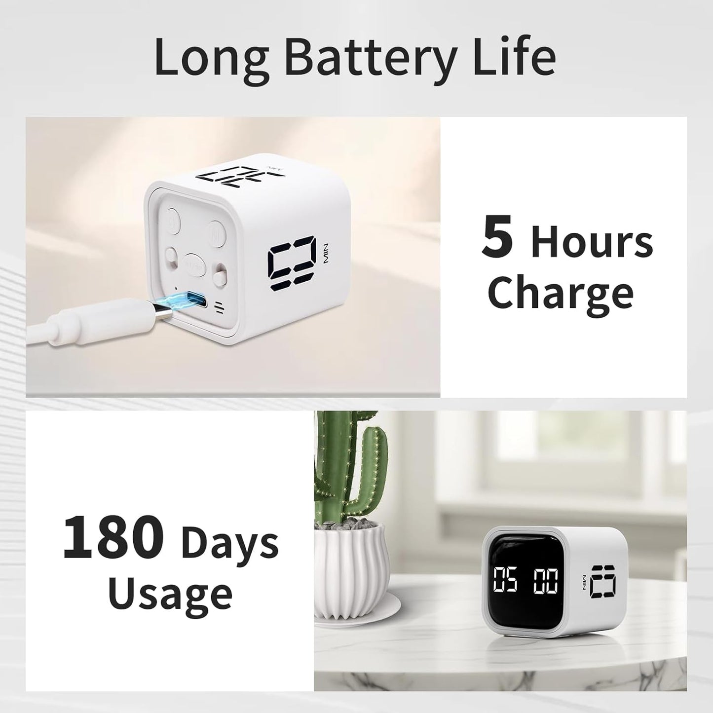 Productivity Timer Flip Gravity Sensor Cube Timer Countdown & Countup,Mute & Vibrate & Sound,5/10/30/60min & Custom Timing, Perfect for ADHD,Work,Learning,Kitchen Cooking