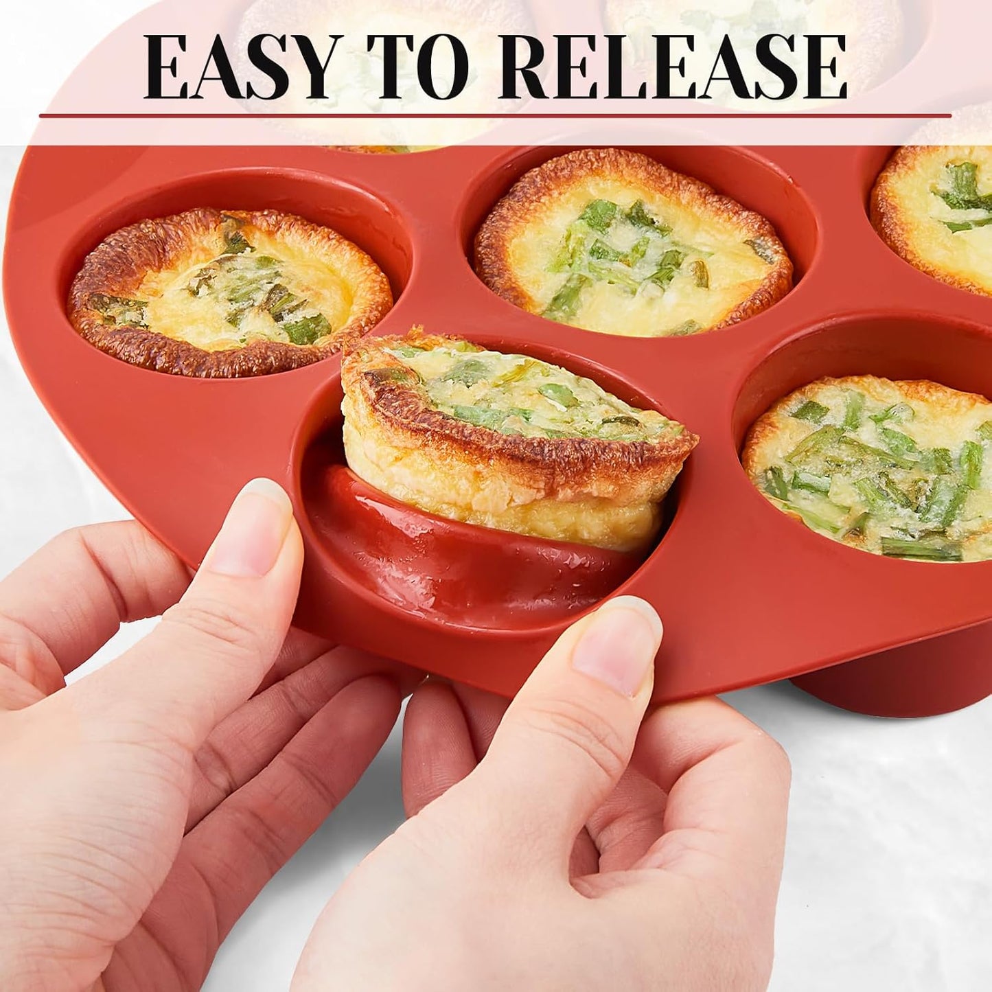 2 Pack Egg Bites Silicone Mold for Air Fryer, 7 Cups Muffin Pan Non-Stick Cupcake Baking Molds for Oven, Air Fryer, Pot