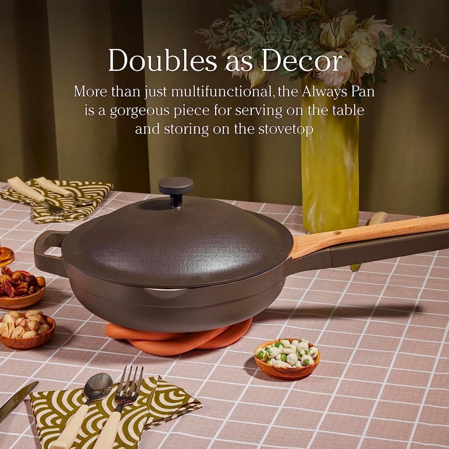Our Place Mini Always Pan 2.0-8.5” (1.2 Qt) Nonstick, Toxin-Free Ceramic Cookware | Patented 10-in-1 Aluminum Frying & Sauté Pan | Safe for Oven, Induction & All Cooktops up to 450°F | Blue Salt