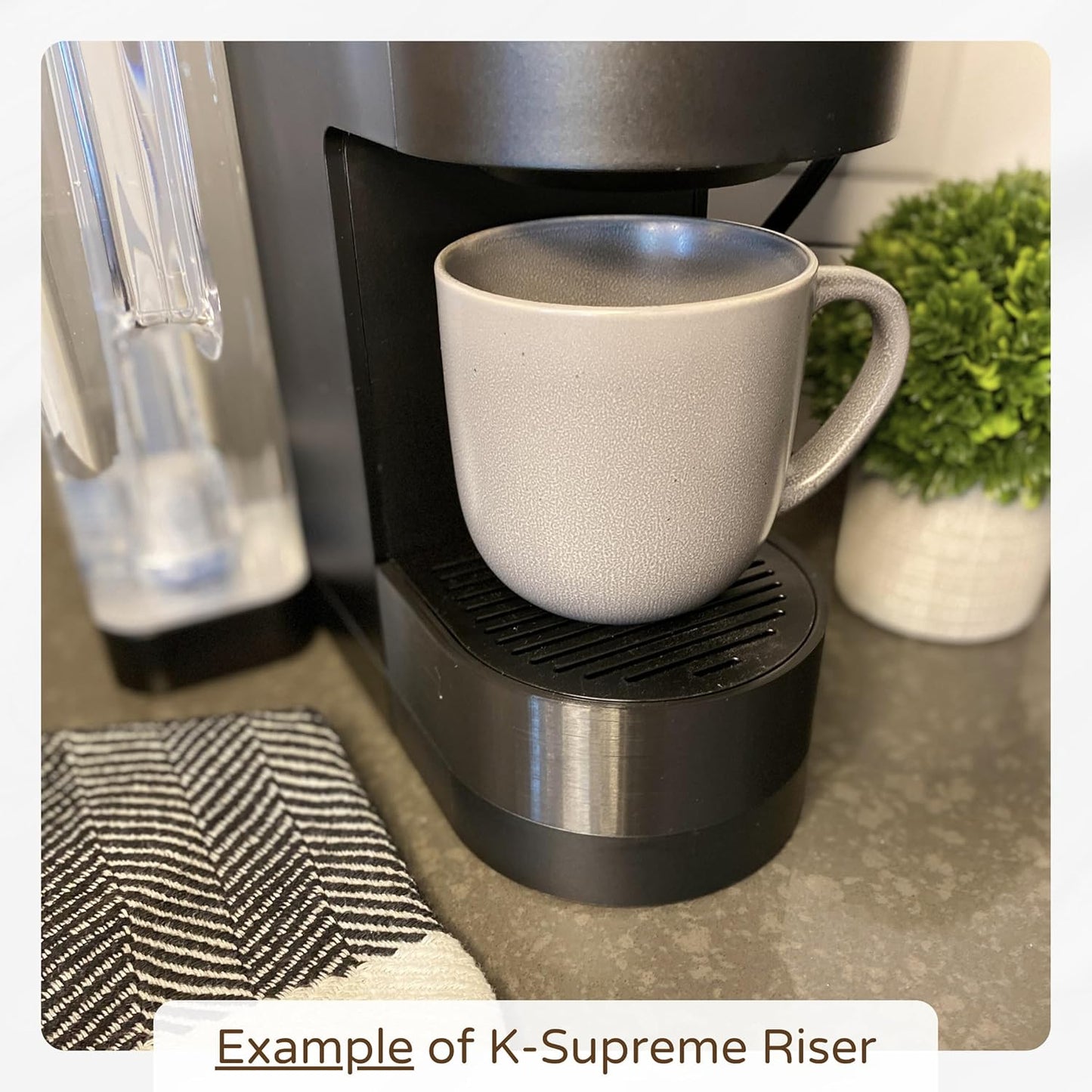 Drip Tray Mug/Cup Riser Made for the Keurig to Reduce Splashes - Riser Only (White, K-Slim 1.25 inches Tall)