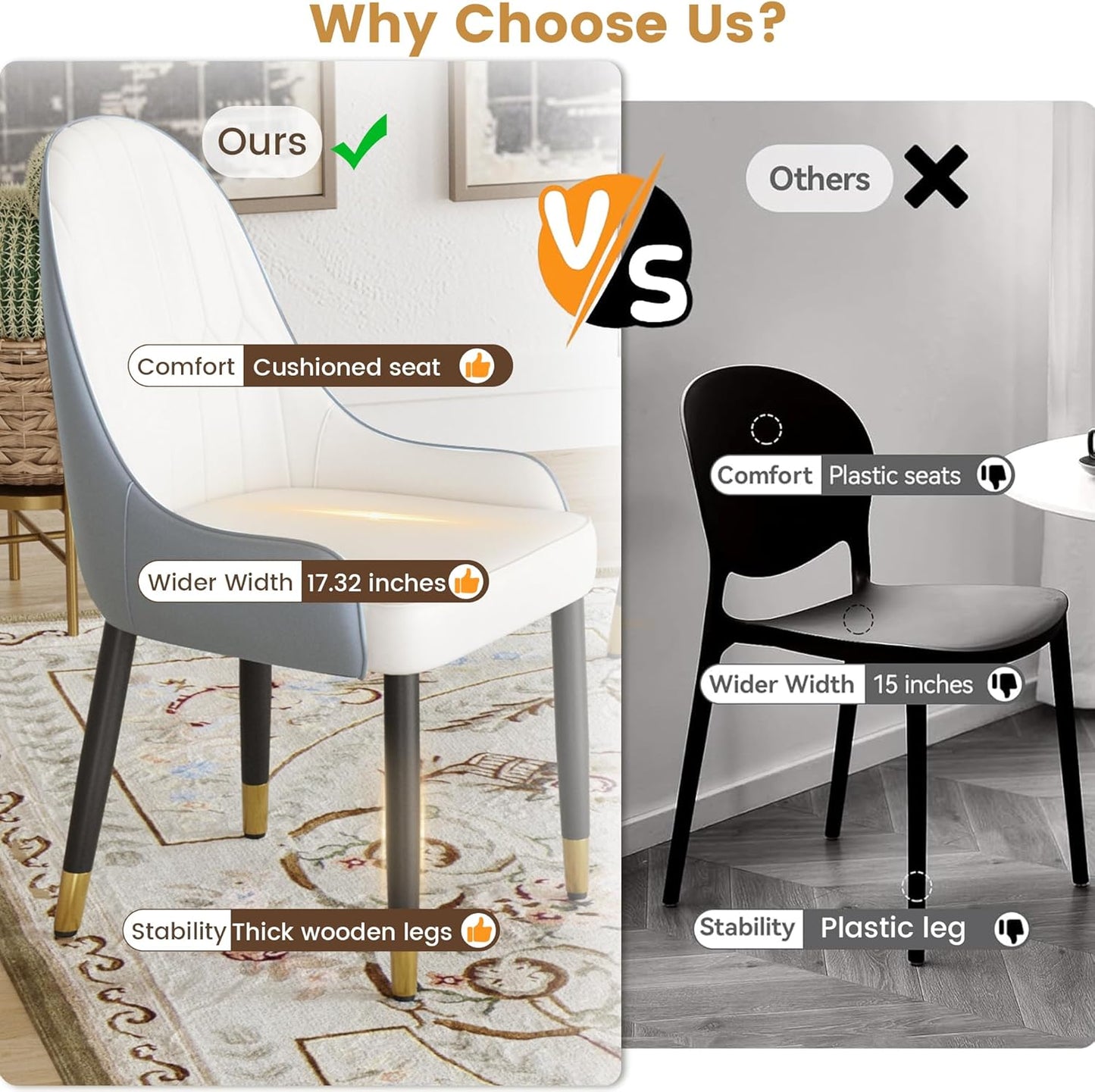 Montary 9 Piece Dining Table Chairs Set, Modern Dining Table Set of 8, Includes 59" D Marble Round Table with Black Iron Metal Base, 8 Gray White Dining Chairs for Home, Kitchen