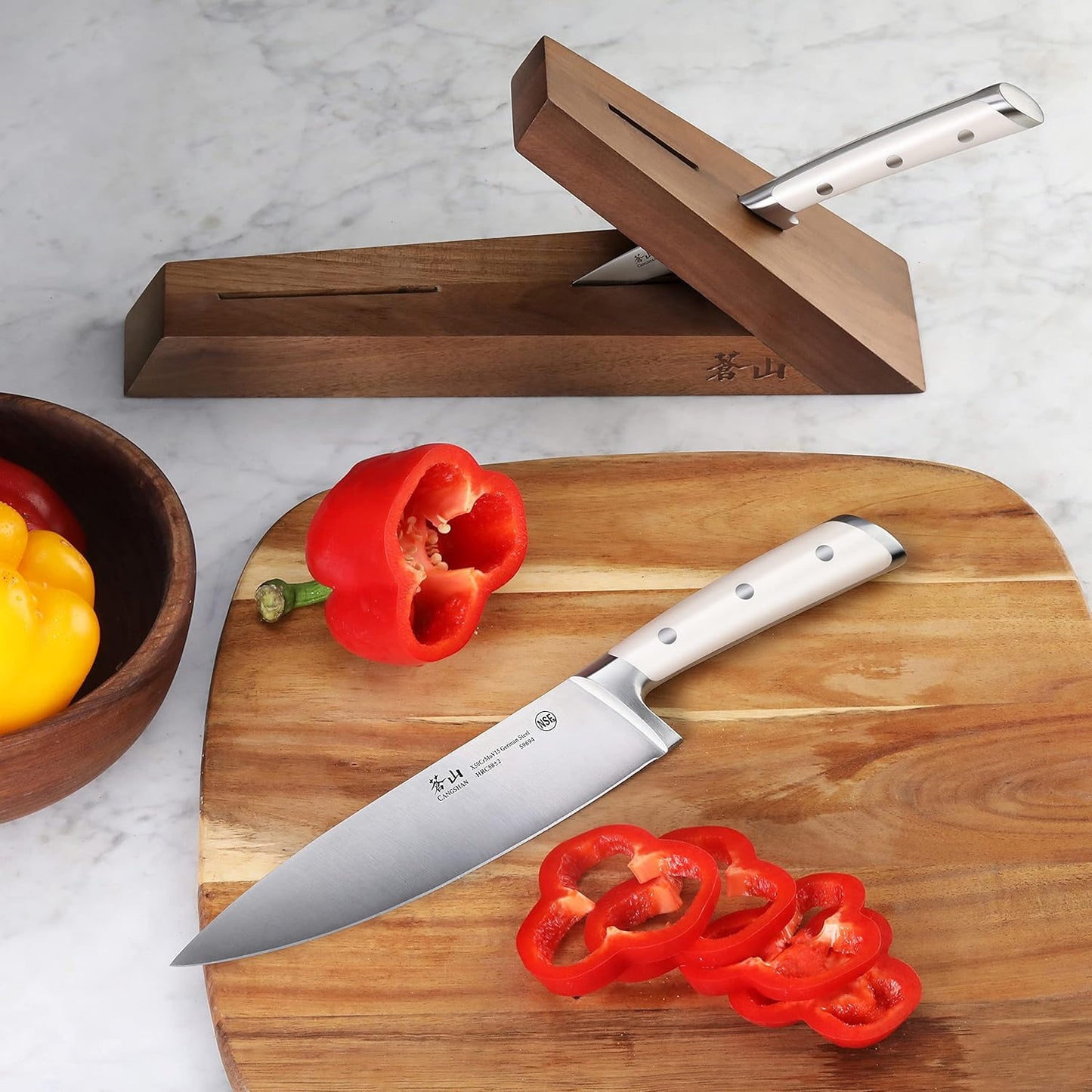 Cangshan S1 Series 1026023 German Steel Forged 3-Piece Tai Knife Block Set