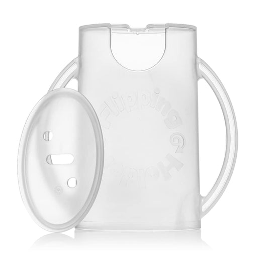 Squeeze Proof Food Pouch Holder for Toddlers, Babies, Kids, Mess Free No Squeeze Juice Box Drink and Applesauce Snack Holder with Easy Grip Handles and Lid