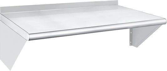 HARDURA Stainless Steel Shelf 18" x 36", 340lb Commercial Shelves Wall Mount Metal Shelving with Backsplash and Brackets for Kitchen, Restaurant, Laundry Room and Home