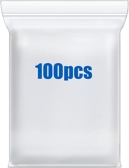 100PCS 6" x 9" Thick 3 Mil Clear Zip Seal Lock Poly Bags Reclosable Plastic Bags With Zipper for Photo Cards Envelopes Snacks Seeds Storage