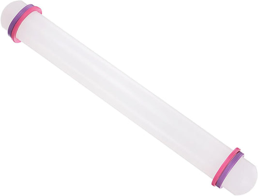 Fondant Rolling Pin, 13" Length, PP Plastic Non-Stick Guide Rings Fondant Roller Dough Roller - (Applications: for Baking Fondant DIY)