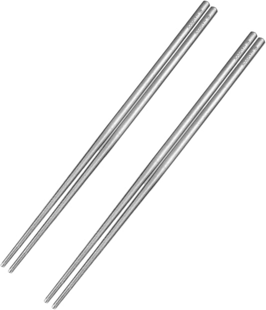 Pure Titanium Chopsticks,Reusable Chop sticks, Dishwasher safe Japanese Korean Camping Chopsticks, Lightweight Travel Chop Sticks (2 Pairs)