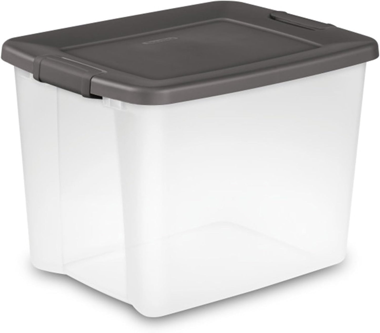 Sterilite 6-Pack ShelfTote, Clear Plastic Storage Bins with Lids, 50 Quart, Gray - Stackable Organizing Container Boxes for Closet, Bathroom, and Office