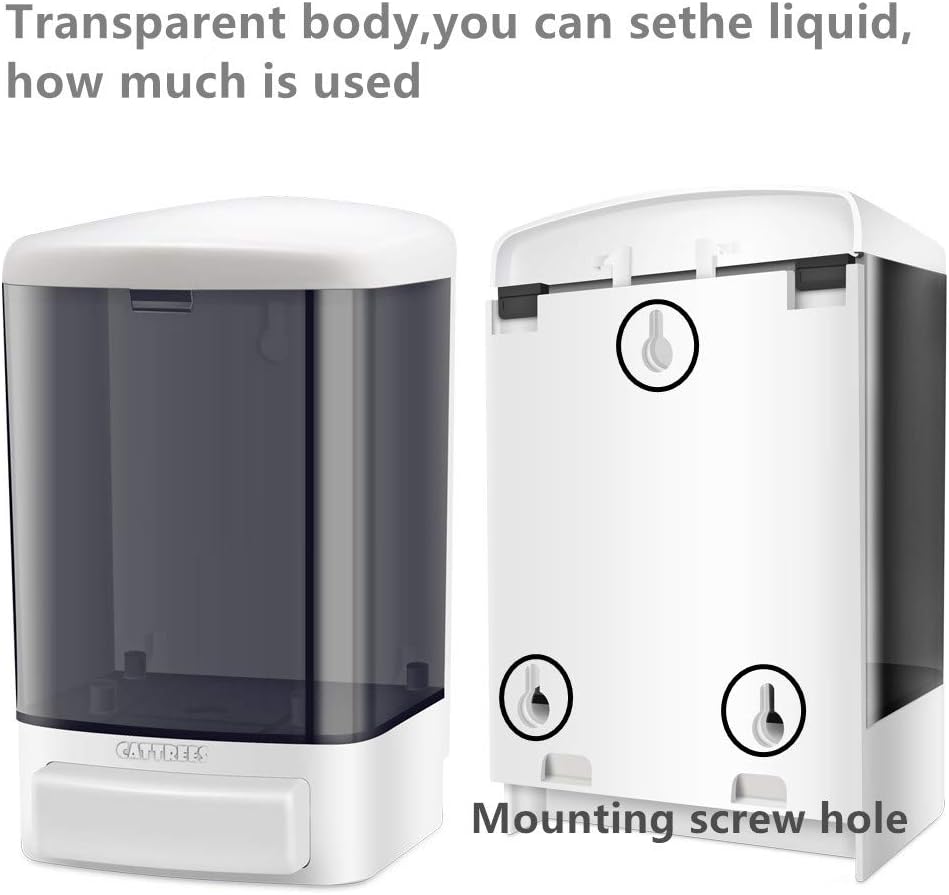 Manual Soap Dispenser Kitchen Bathroom 33.8oz/1000ml Wall Mounted Hand Commercial Soap Dispenser for Liquid Containers Shampoo Gel Chamber Plastic (Black)