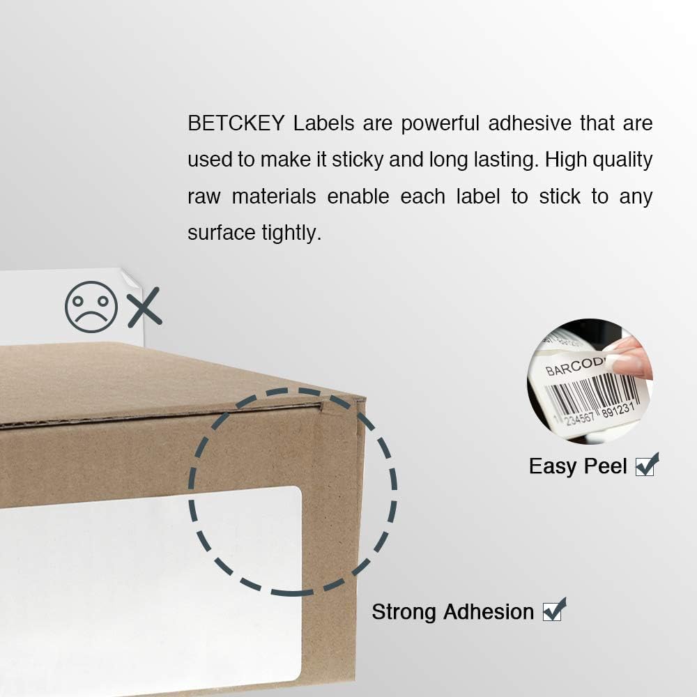 BETCKEY - Compatible DYMO 1744907 (4" x 6") Shipping Labels, Perforated, Compatible with DYMO Labelwriter 4XL Rollo & Zebra, NOT Fit 5XL [10 Rolls/2200 Labels]