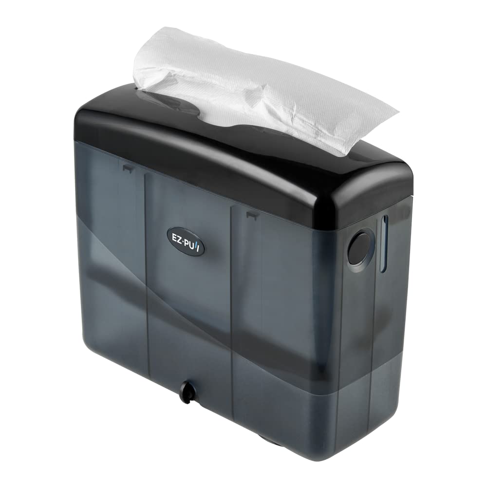 EZbrnd Countertop MULTIFOLD Paper Towel Dispenser for kitchen/bathroom/office/RV/Airbnb, Pearl Black, 4500B-EZ