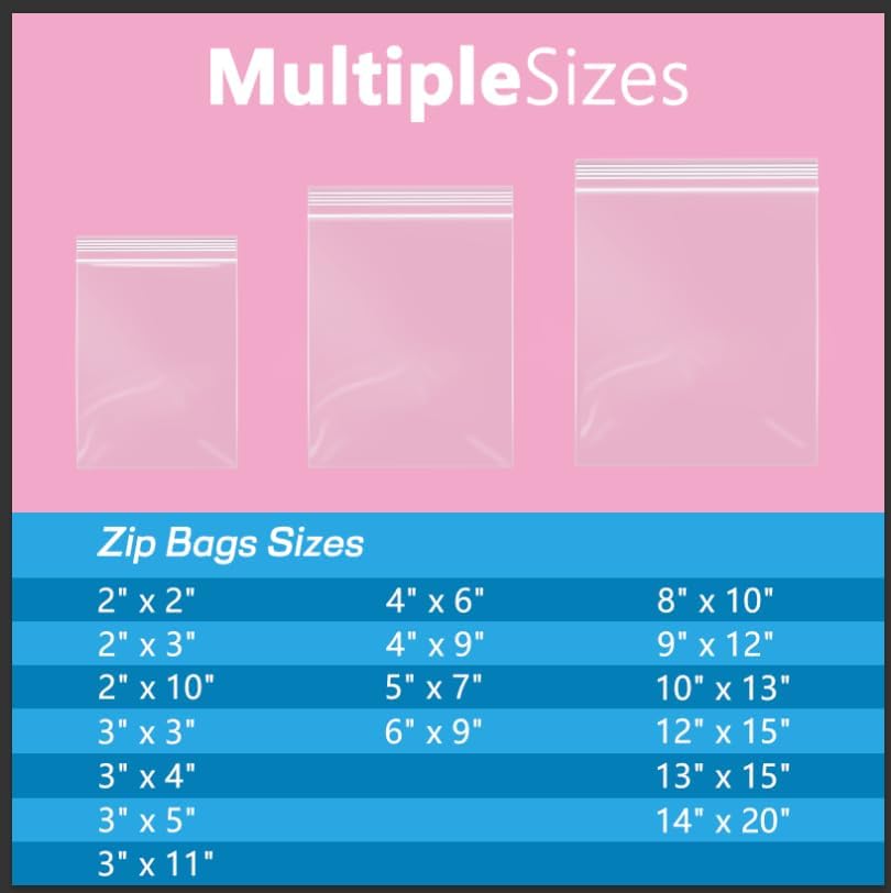 iMailer - 500 Pcs- 14" x 20" Large Zip Bags for Storage - Reclosable Plastic Zip Poly Bags for Clothing, T-Shirts, Pants