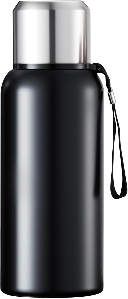 Stainless Steel Water Bottle 20oz, Double Wall Vacuum Metal Water Bottle Meta, Suitable for Gym, Hiking, Camping, Detachable Tea Infuser & Storage-Ready cup,Stainless Steel Bottle