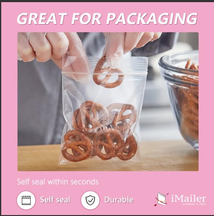 iMailer - 500 Pcs- 10" x 13" Clear Zip Bags - Reclosable Plastic Zip Poly Bags 2 Mil for Prints, Photos, Documents, Clothing, T-Shirt