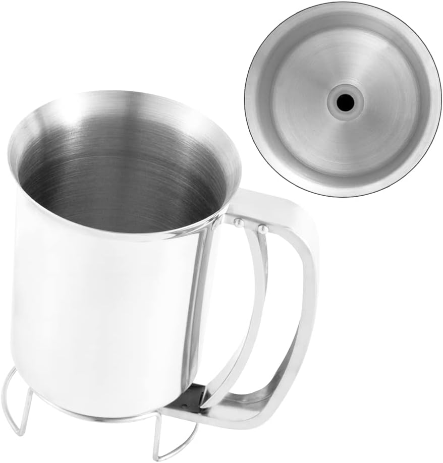 800ml Stainless Steel Pancake Batter Dispenser - Great for Baking,Cupcakes,Muffins-Cooking Crepes,Waffles- Easyflow Spout -Measuring Gauge in Mls and cups