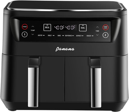 Air Fryer XL 8.5QT, Dual Zone 6 in 1 Air Fryer for Roast, Bake, Dehydrator, Defrost, Reheat for Quick Meals, Airfryers for Family Use