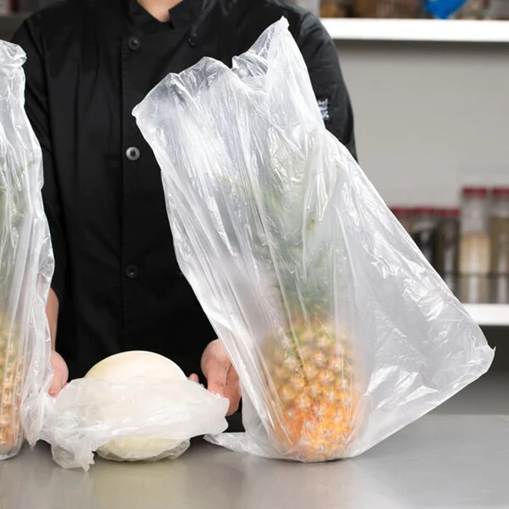 [4 Rolls] 18 x 24 Plastic Produce Bags on a Roll, 1000 Count, Reclosable Food Storage Bags,