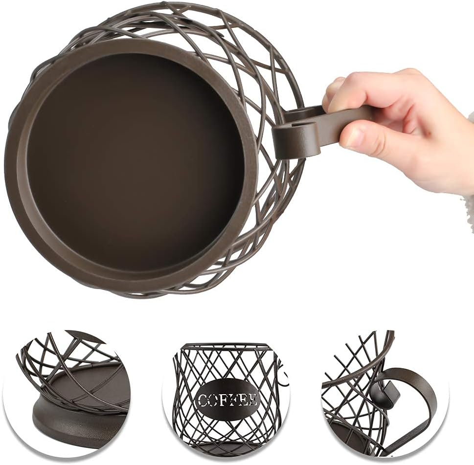 TreeLen Coffee K Cup Holder, K Pod Storage Organizer, Keurig Cup Holder for Countertops, Kcup Holders for 35 K cups – Matte Bronze