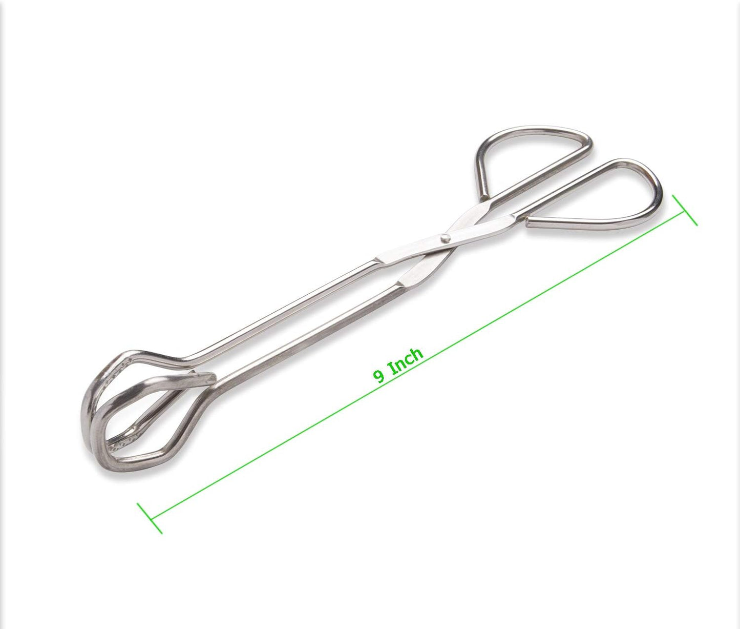 9-Inch Heavy Duty Stainless Steel Kitchen Tongs - Comfortable Ergonomic Grip, Scissor Design, Heat Resistant for BBQ and Cooking