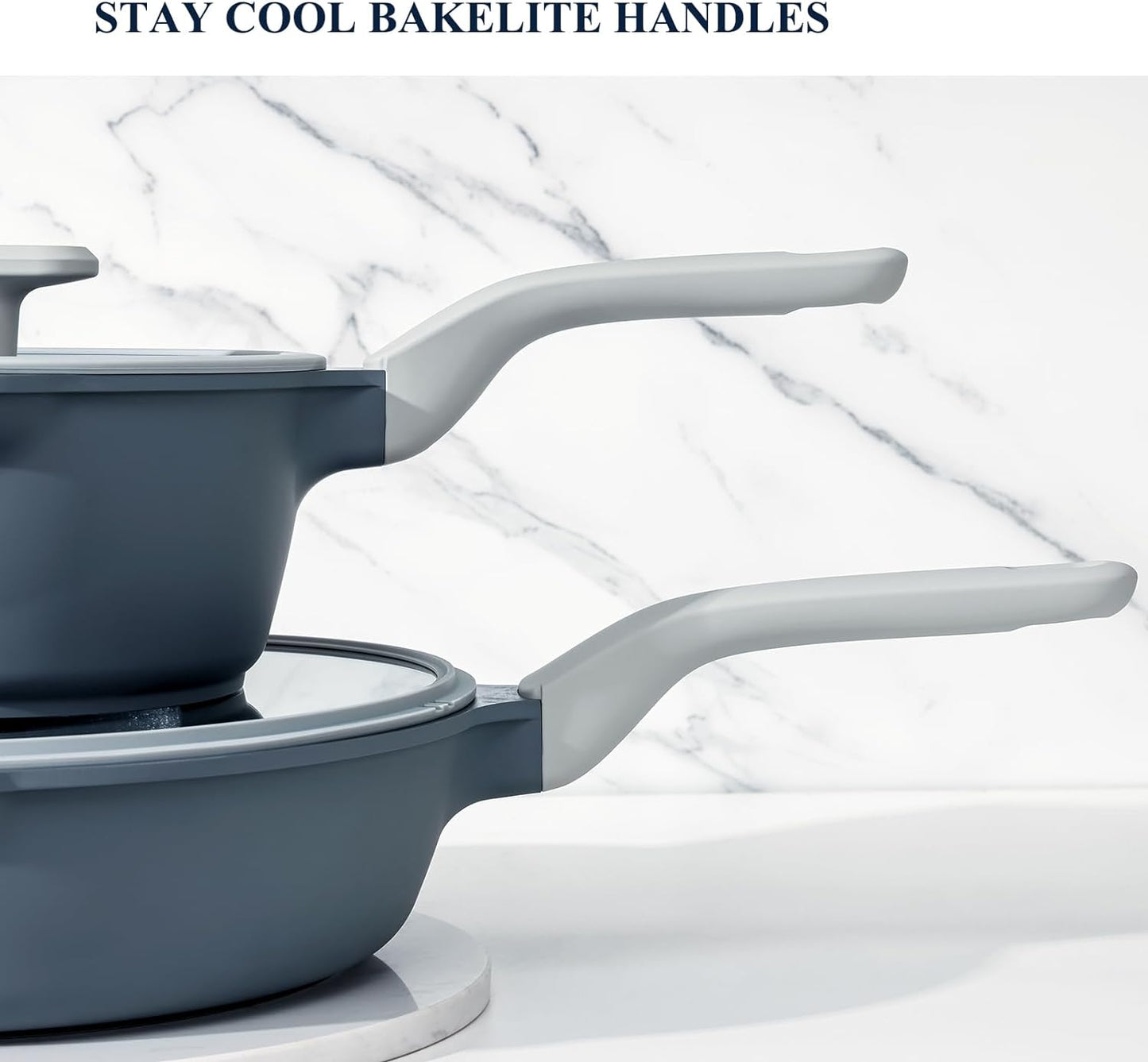 PRICUSIS Nonstick Saucepan with Lid, 2.7 Quart Ceramic Sauce Pan, Non Toxic Sauce Pot with Pour Spouts for Multipurpose Use, PTFE, PFOA & PFAS Free, Induction Compatible.