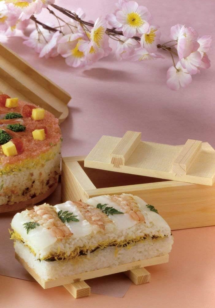 JapanBargain 3131, Wooden Rectangular Oshizushi Sushi Press Mold Maker Rice Mold, 7x4 inch, 2 Pack