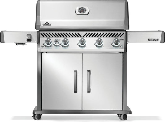 Napoleon Rogue PRO 625 Natural Gas Grill with Infrared Side Burner, Stainless Steel, Durable 6-Burner BBQ