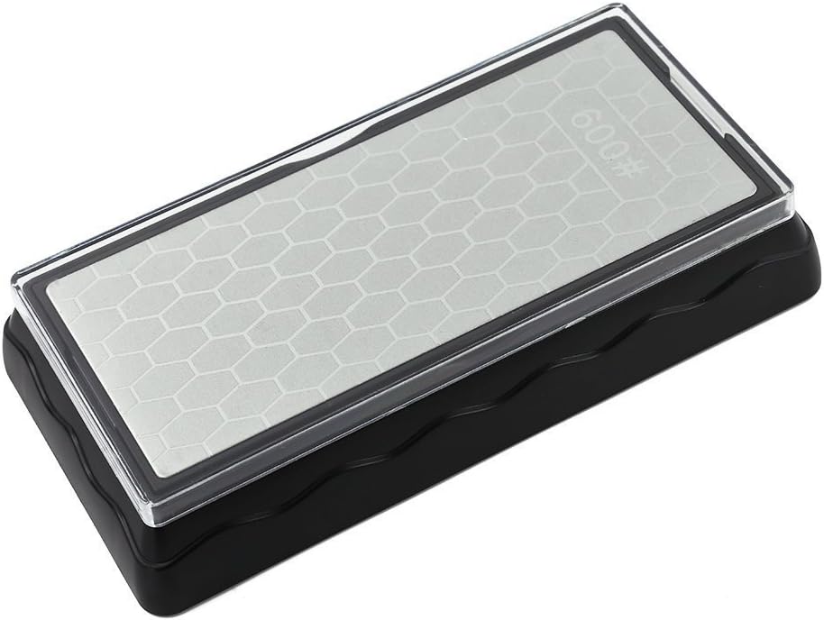 Double-sided Diamond Sharpening Stone,YCAMMIN Knife Sharpener Stone diamond sharpener Honeycomb Surface Plate with Non-slip Base for Scissors Knives Outdoor Kitchen Sharpen Tools (600/1200 Grit)