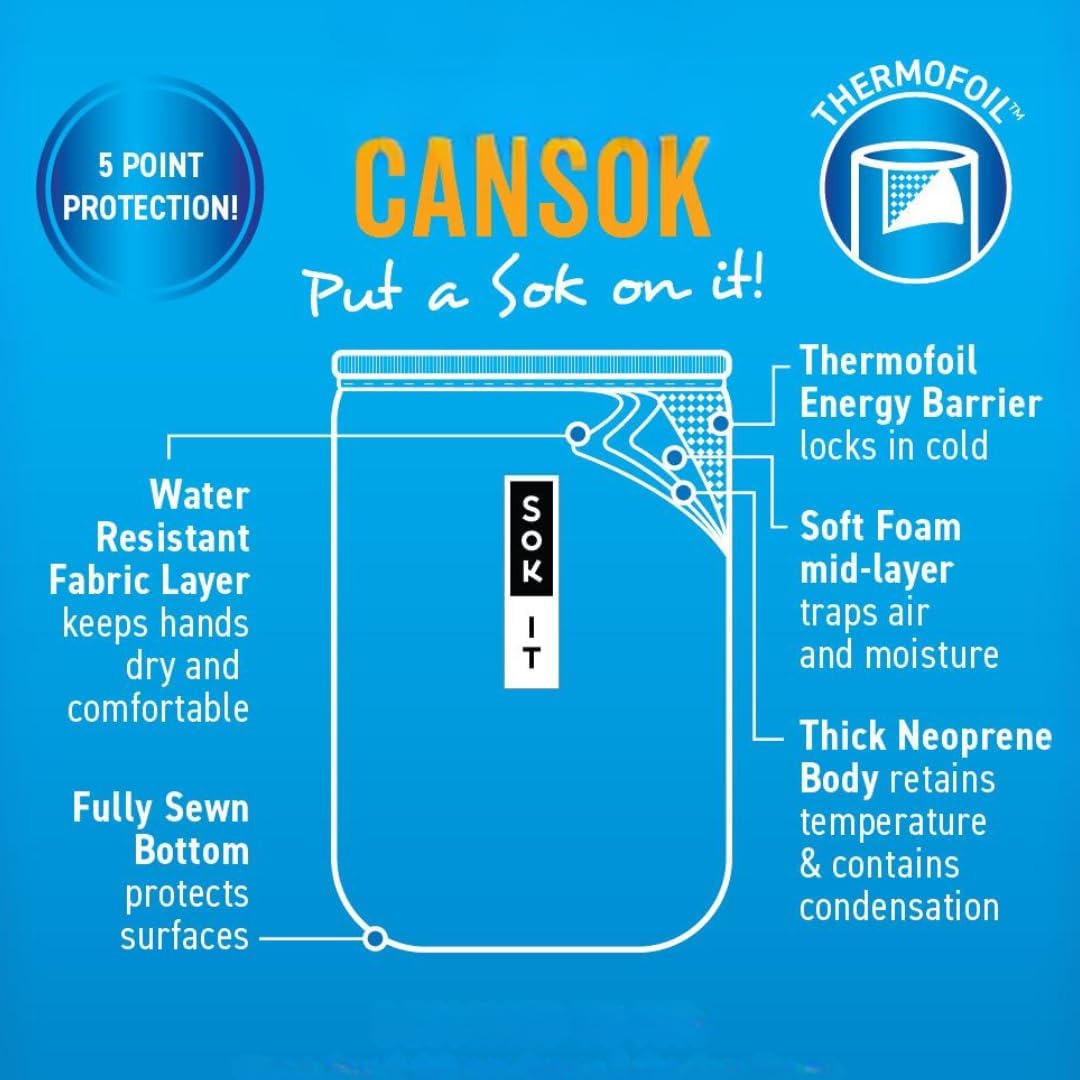Sok It CanSok Sleeve for Beer & Soda Insulated Neoprene Cover (Midnight Harvest, 12oz Slim Can Sleeve)