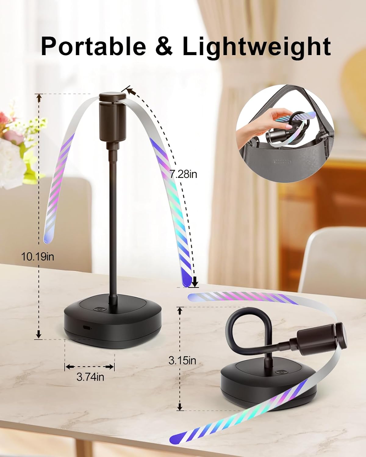 4 Pack Food Table Fan, 2000mAh USB Powered Rechargeable Food Fan, Portable Fan with Flexible Goose-Neck and Soft Blades for BBQ, Patio, Party