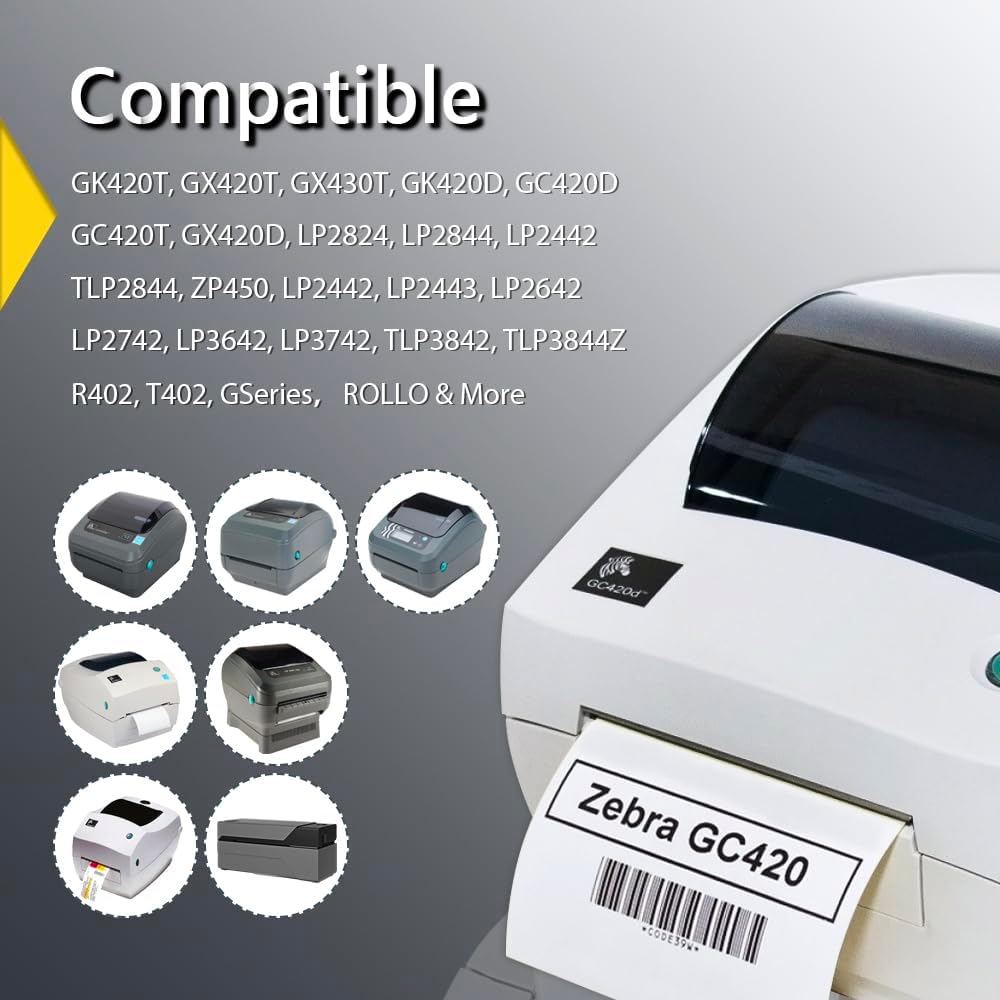 BETCKEY - 3" x 1.5" Barcode Shipping & Address Labels Compatible with Zebra & Rollo Label Printer,Premium Adhesive & Perforated[Red, 6 Rolls, 5700 Labels]