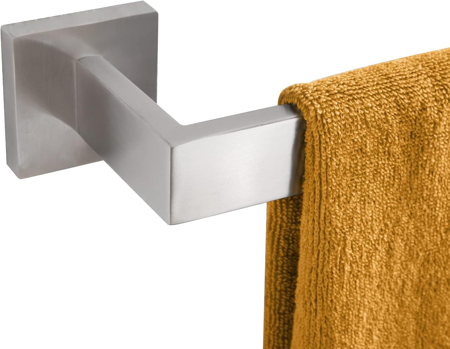KOKOSIRI 24-Inch Single Towel Bar, Bathroom Kitchen Towel Holder, Wall Mounted SUS304 Stainless Steel Towel Rack, Brushed Nickel, B4003BR-L24