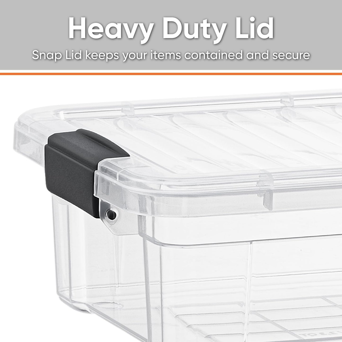 Superio Clear Storage Boxes with Lids, 1.27 Quart Plastic Container Bins for Organizing, Stackable Crates, BPA Free, Non Toxic, Odor Free, Organizers for Home, Office and Dorm, 4 Pack
