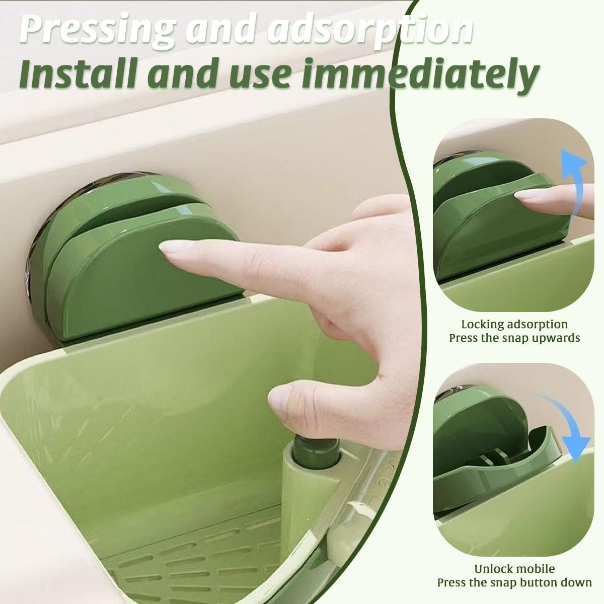Suction Cup Sink Corner Rack, 2025 Upgraded Self-Cleaning Sink Strainer Basket, Removable Food Waste Catcher with Drain Hole, Say Goodbye to Gross Food Scraps and Smelly Sinks (2*Yellow)