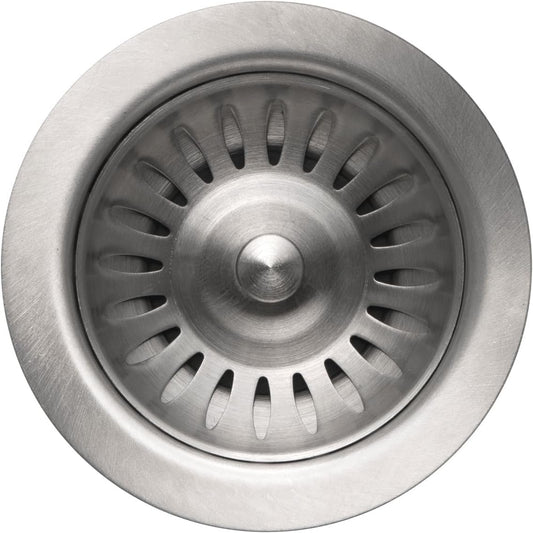 Houzer 190-9180 - 3-1/2 inch Stainless Steel Kitchen Sink Basket Strainer, Durable Food Catcher Stopper for Metal Kitchen Sink, Ideal for Filtering Waste and Preventing Clogs