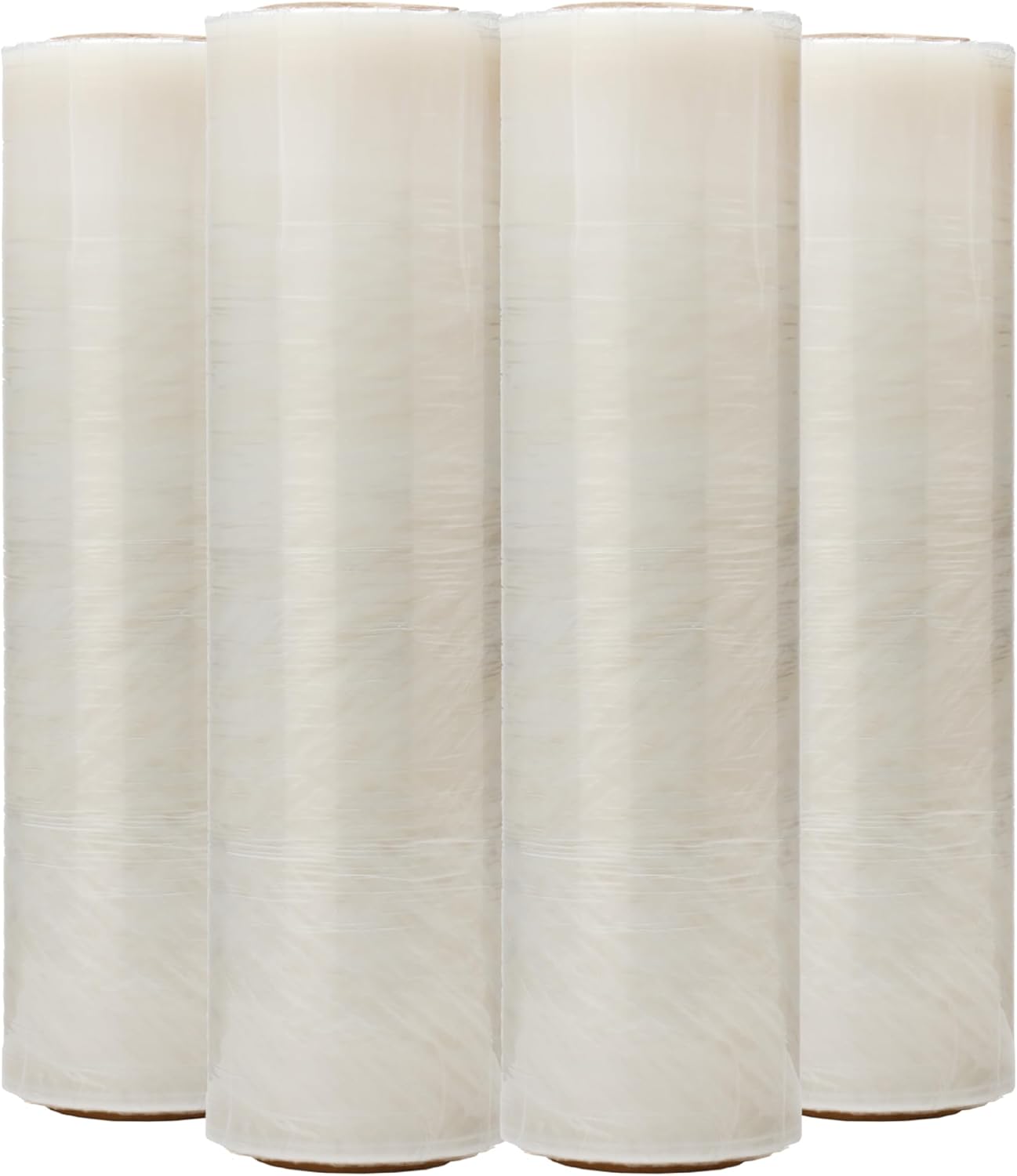The Boxery- 18''X1500' Per Roll Stretch Wrap-4 Rolls-6000 Feet Total (30 Gauge)-Lightweight, Prestretched Stretch Wrap Film Clear Cling Plastic for Shipping, Moving and Packaging