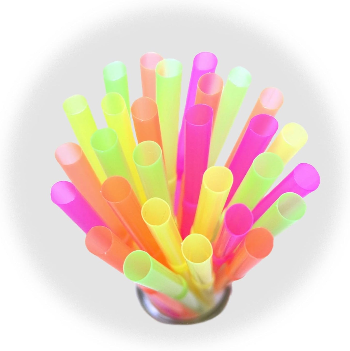 [Honest ECO ] 9.45inch Flexible Plastic Straws Extra Long Bendy Straws Prefer for Tall Glassees/Water Tumbler/Bottled Drinks/All Hot or Cold Low Viscosity Drinks (Neon)