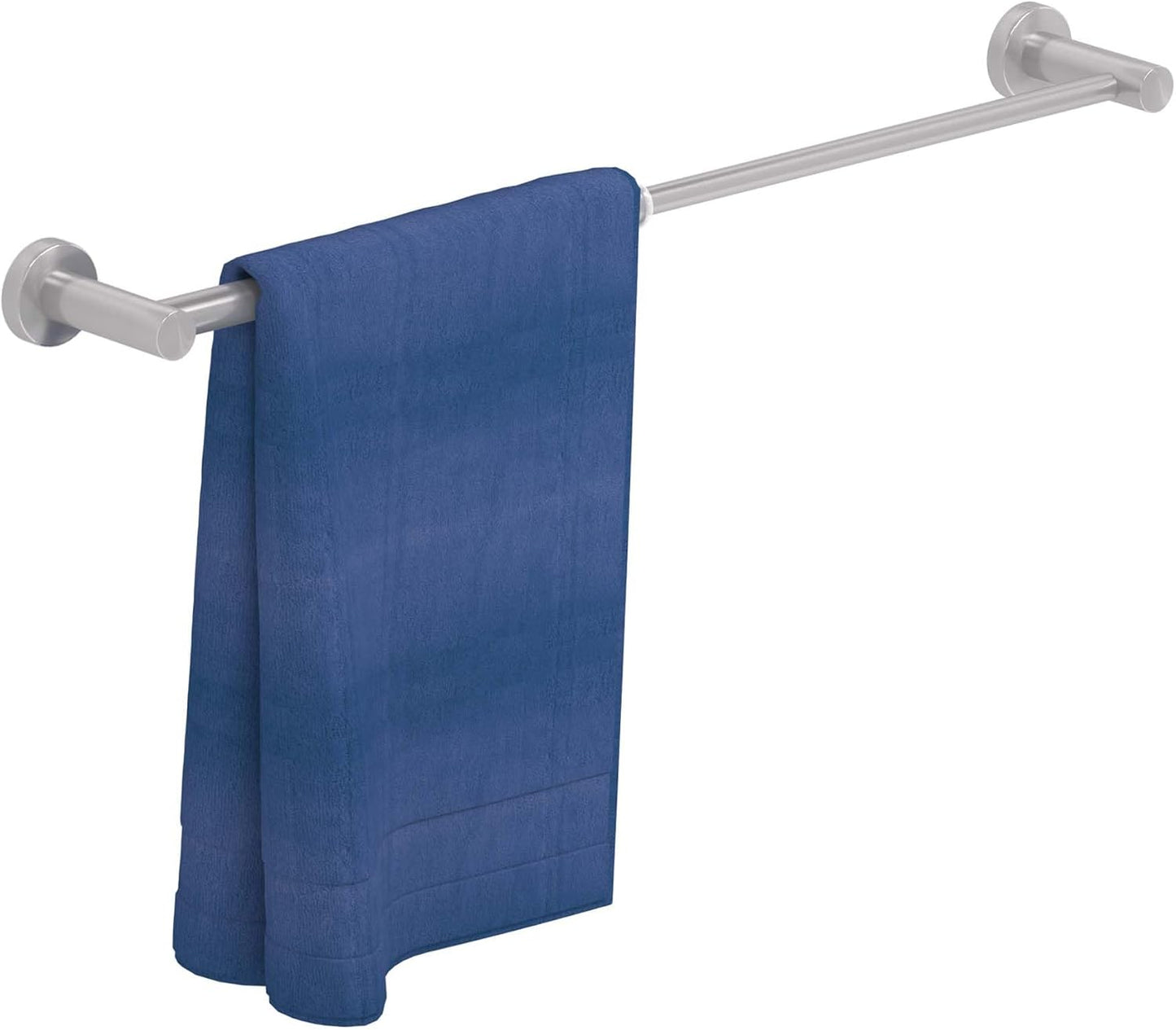 2 Pack Adjustable Towel Bar, HOMOTEK Economic Bathroom Towel Holder Rod from 12 Inch to 22 Inch Single Towel Racks, Wall Mount Towel Rail, Towel Hanger Hook for Kitchen(Brushed Stainless Steel)