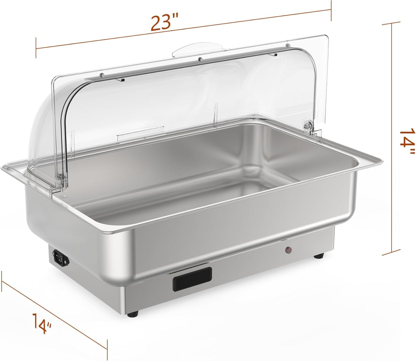 2 Pack Electric Chafing Dishes Adjustable Temp Roll Top Food Warmer with 2 x 4.5 QT Size Pans, Stainless Steel Buffet Servers and Warmers, Temp Display Food Warmer Transparent Lid Chafers for Parties