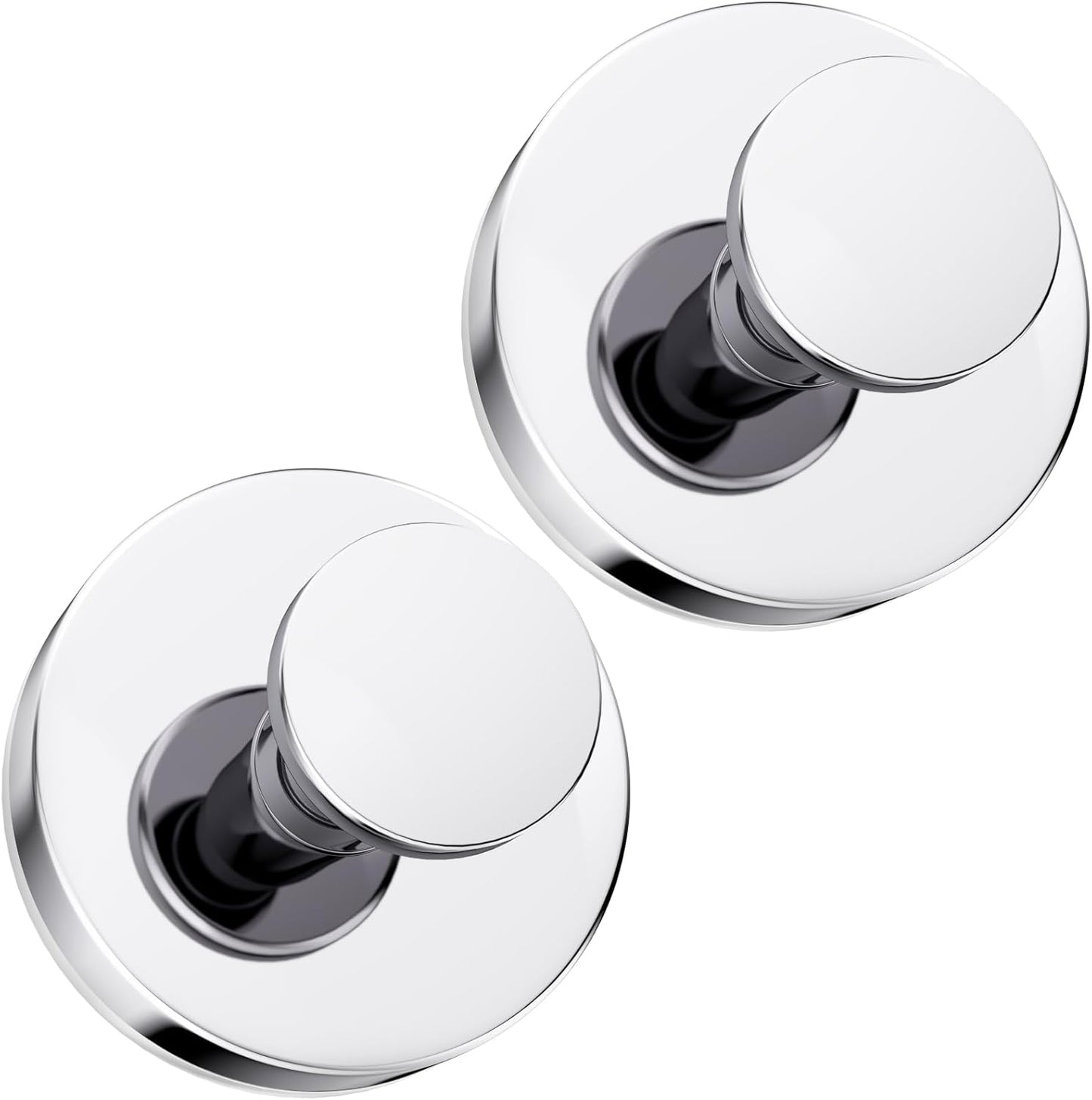 Suction Cup Hooks for Shower, Bathrooms Wall, Glass Door, Mirror, Kitchen–Towel, Robes, Coat, Hanging up to 15 lbs No-Drill Suction Hooks–Waterproof & Rustproof (Chrome, 2 PCS)