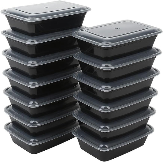 Ruthy's Outlet Meal Prep Containers W/Lids -Square Food Storage – BPA-Free| Stackable | Microwave | Freezer & Dishwasher Safe | Reusable Lunch Bento Box Portion Control & Planning (30 Pack, 12 oz)