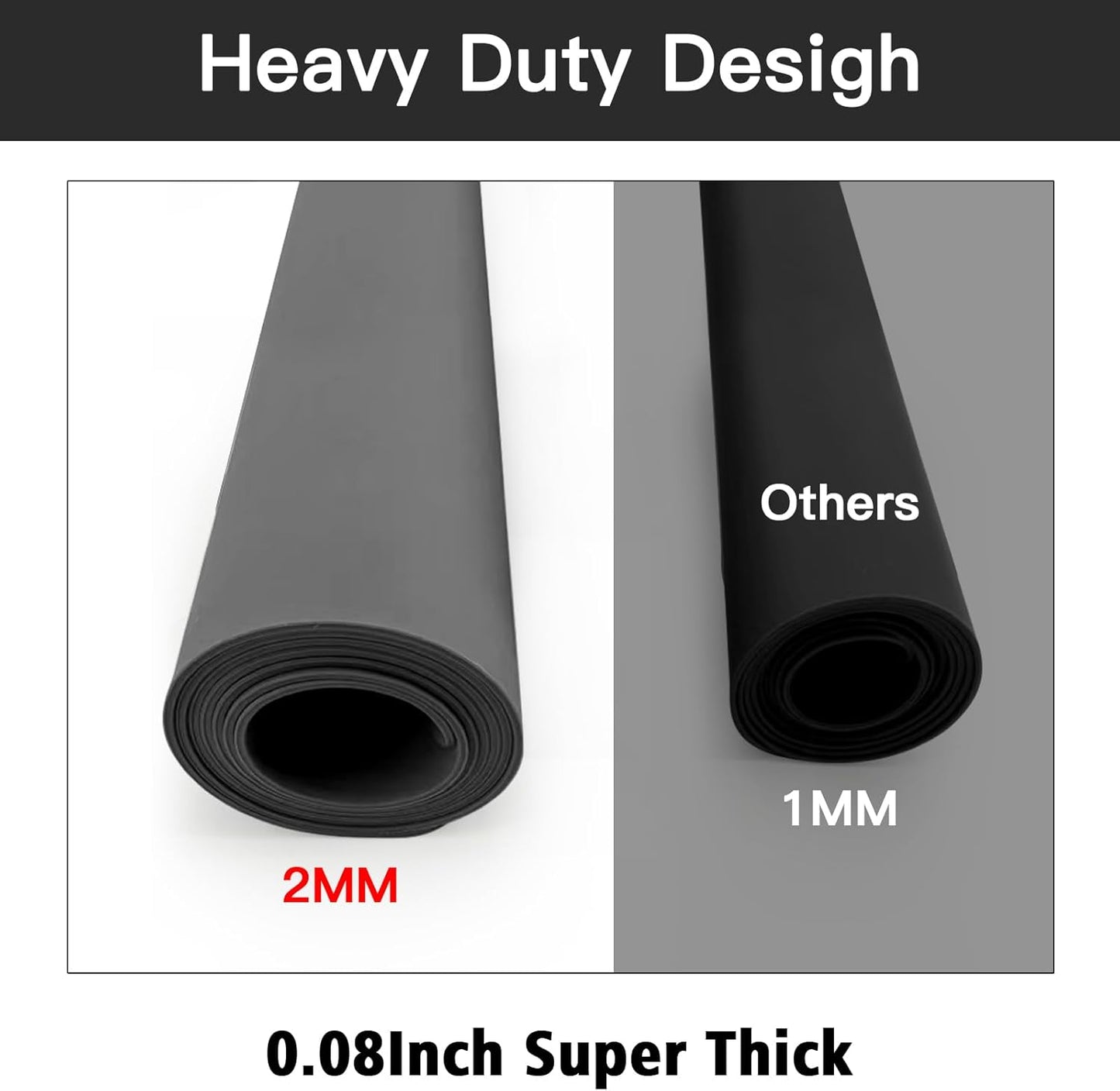 2MM Super Thick Large Silicone Mats, 23.6"x23.6" Silicone Mats for Kitchen Counter, Non-slip Heat Resistant Mat, Waterproof Countertop Protector Mat (Black)