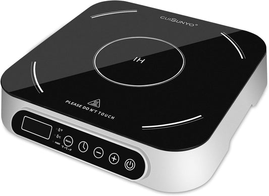 1800W Portable Induction Countertop Cooktop 10 Power Levels Burners Electric Stove with 140-465°F Timer Settings Induction Burner Suitable and Digital Sensor for Magnetic Cookware