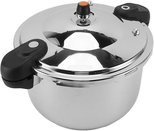 Luqeeg Stainless Steel Pressure Cooker, 80kpa Dual Handle Pressure Canner Large Capacity Pressure Cooking Pot Kitchen Pressure Pan for Gas Stove Electric Stove Induction