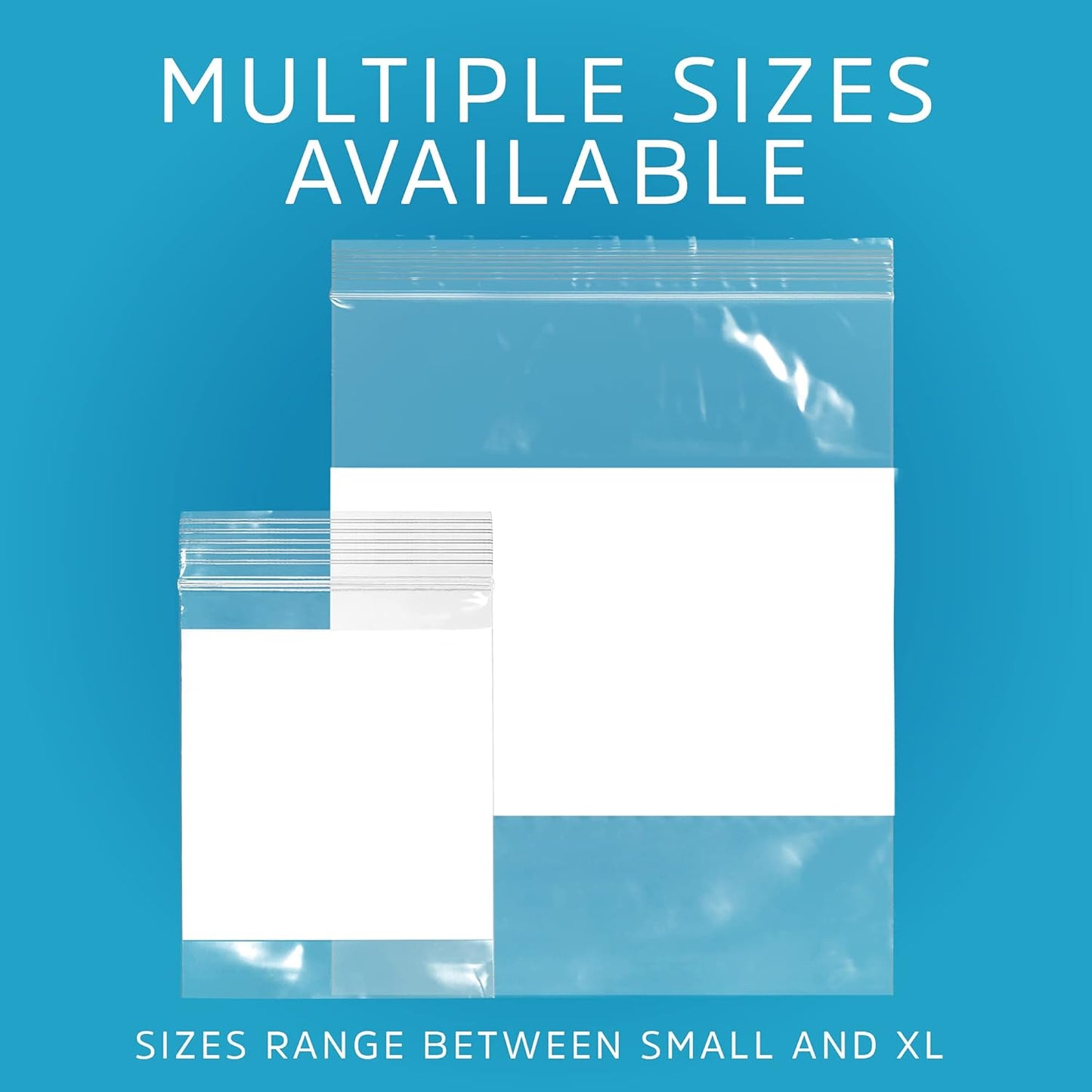 12" x 15" Large Zip Bags, 2 Mil Thick Clear Plastic Reclosable Zipper Lock Bags with Write-on White Block, with Resealable Zip Top Lock for Food Storage & Office Supplies, 100 Count