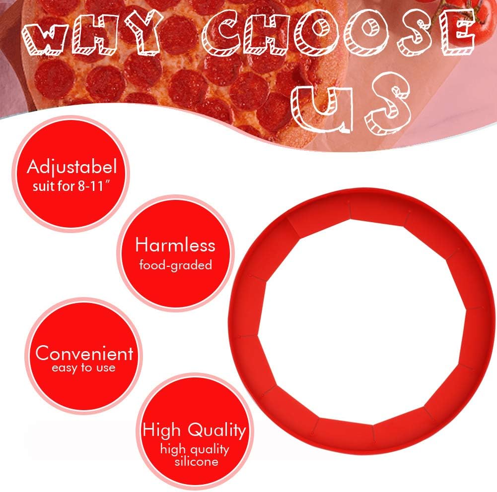 Adjustable Silicone Pie Crust Shields - Baking Protectors Cover Ring Fits 8-11.4 Inch Pies