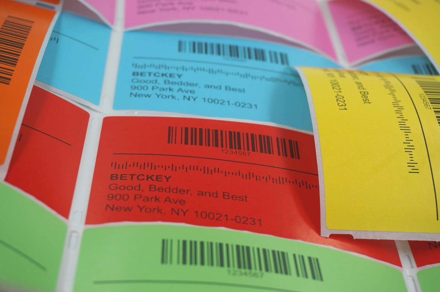 BETCKEY - 4" x 2.5" Shipping & Multipurpose Labels Compatible with Zebra & Rollo Label Printer,Premium Adhesive & Perforated[Yellow, 6 Rolls, 3720 Labels]