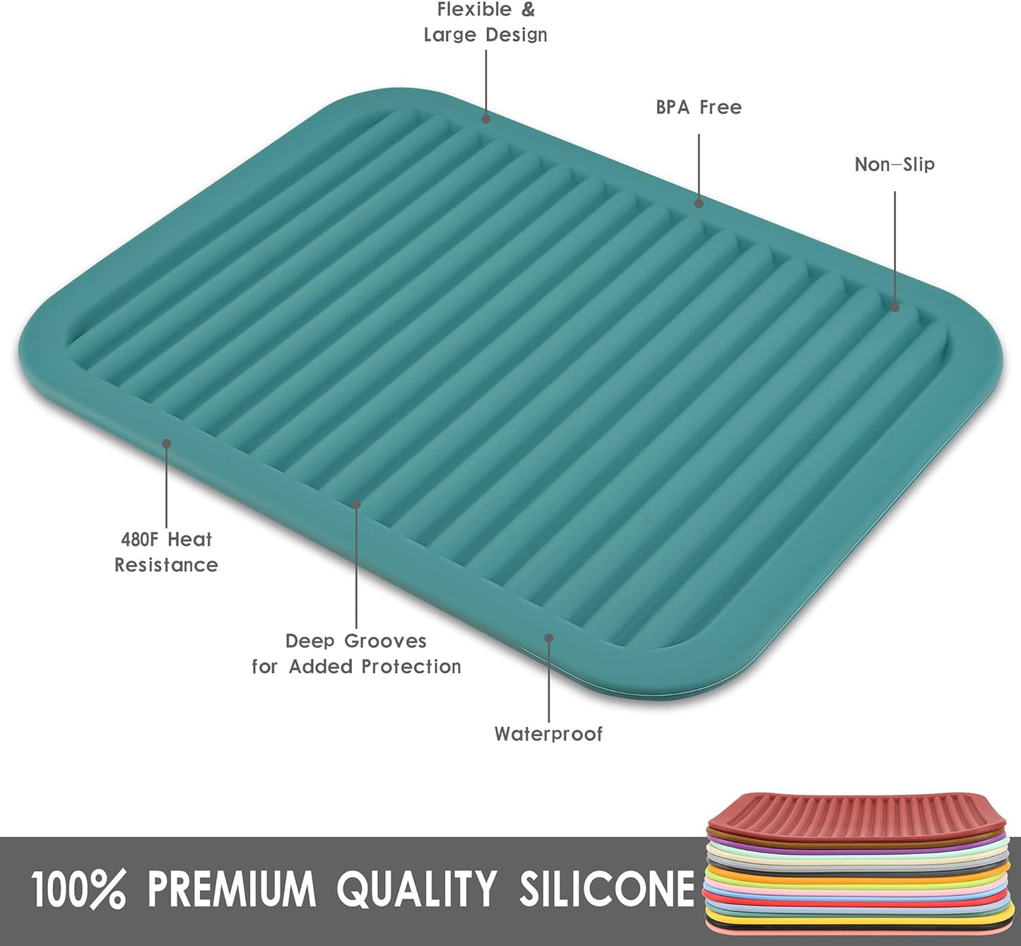 Smithcraft Silicone Trivets Mats for Hot Dishes and Hot Pots, Hot Pads for Countertops, Tables, Pot Holders, Spoon Rest Small Drying Mats Set of 2 Color Brown