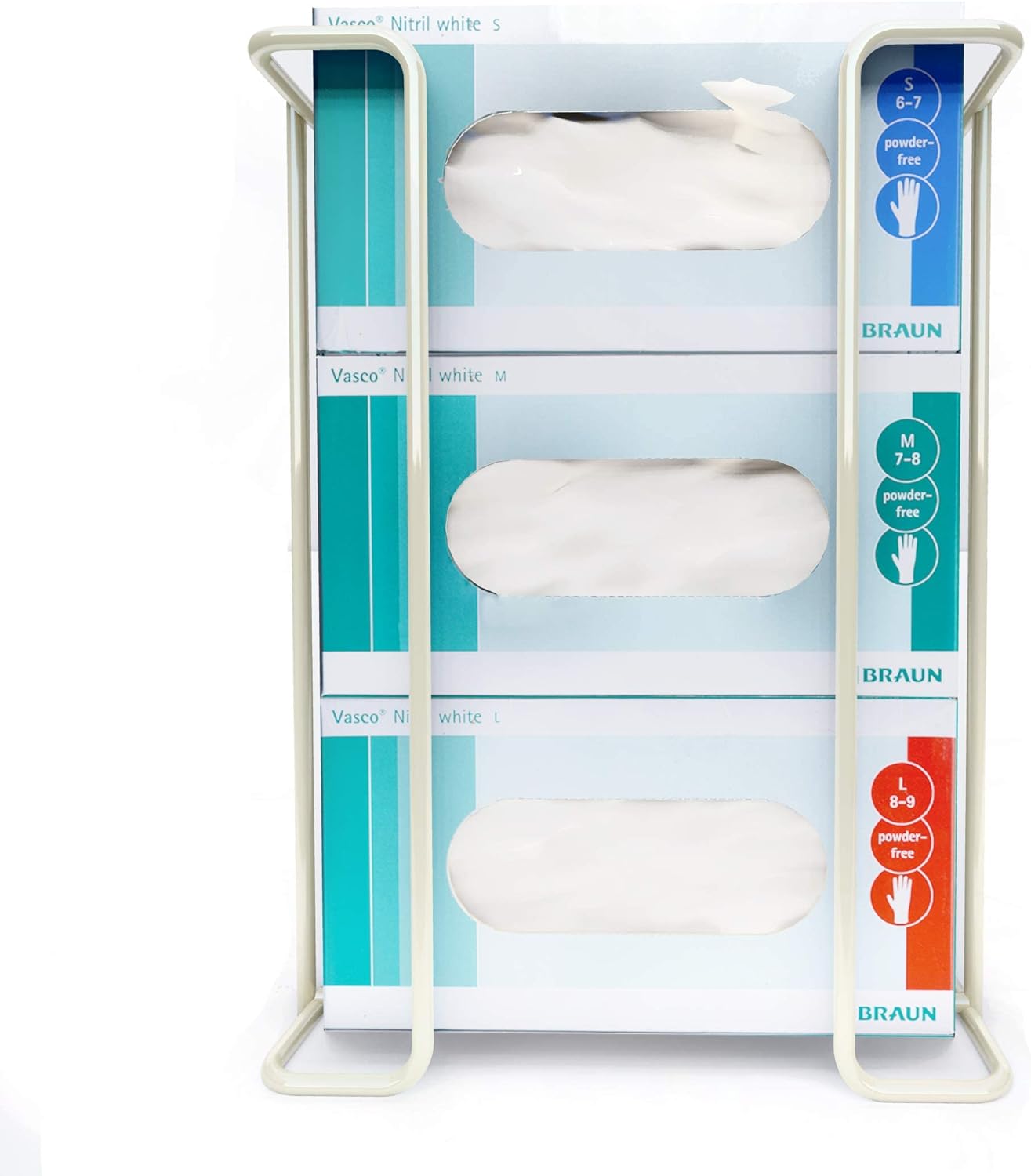 PERFORMORE Large Disposable Glove and Facial Tissue Wire Rack - Glove Box Holder, Medical Glove Holder, Holds Up To 3 Boxes, Hygiene Dispenser, Wall Mount Design With Mounting Accessories Included