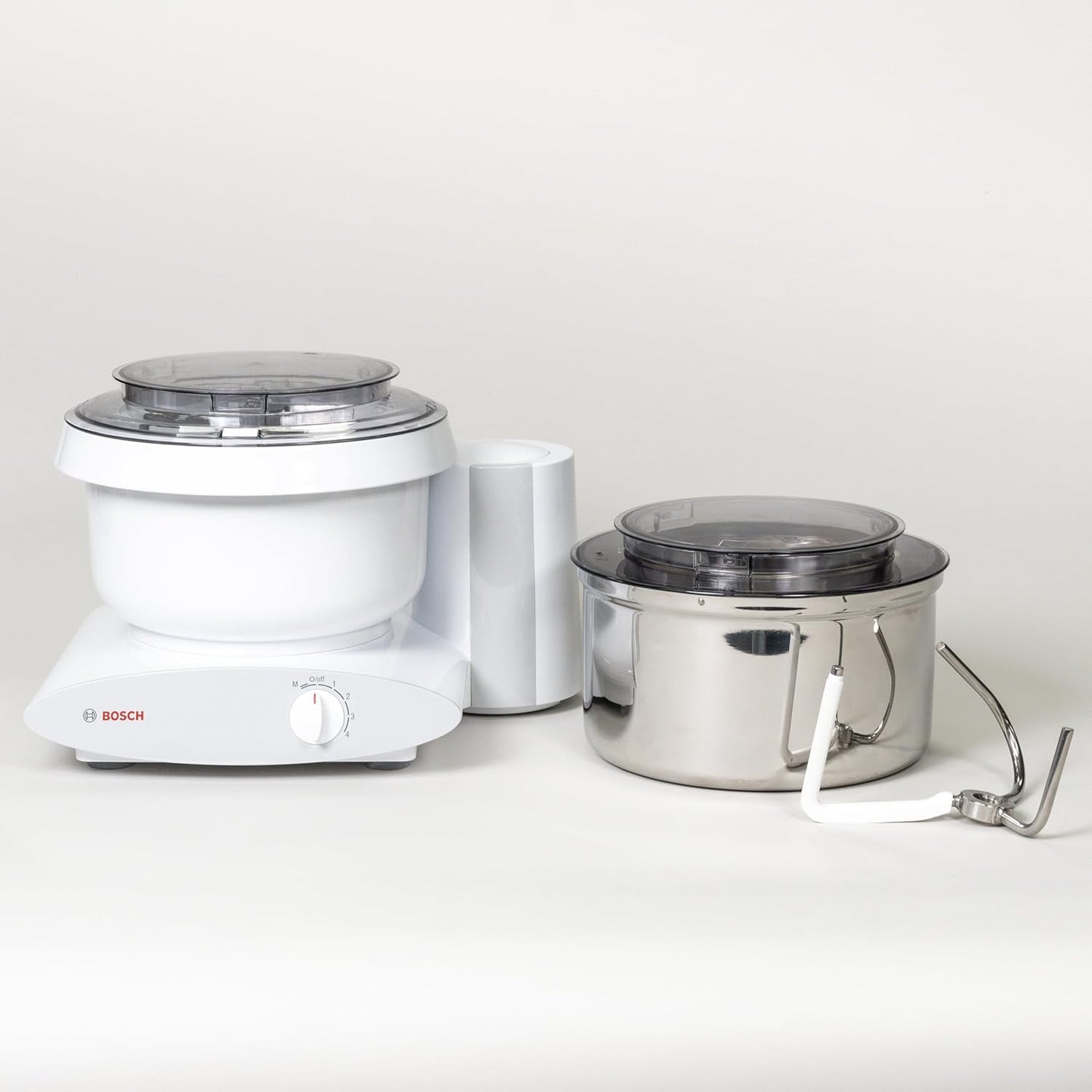 Bosch Universal Plus Stand Mixer - White - with Bottom‑Drive Stainless Steel Bread Bowl, 6.5‑Quart Capacity, 4 Speeds + Pulse, Heavy‑Duty Dough Hook & Dual Whips, Handles 14 lb Dough